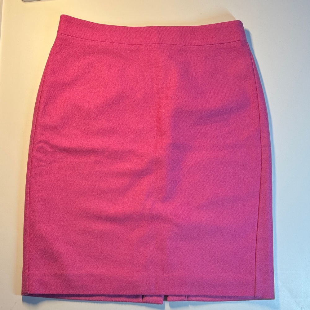 J. Crew Pink The Pencil Skirt wool blend size 2